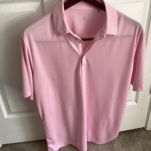 Mens Eagle Golf Polo Pink SS 1/4 Button Down Shirt Size XL/TG